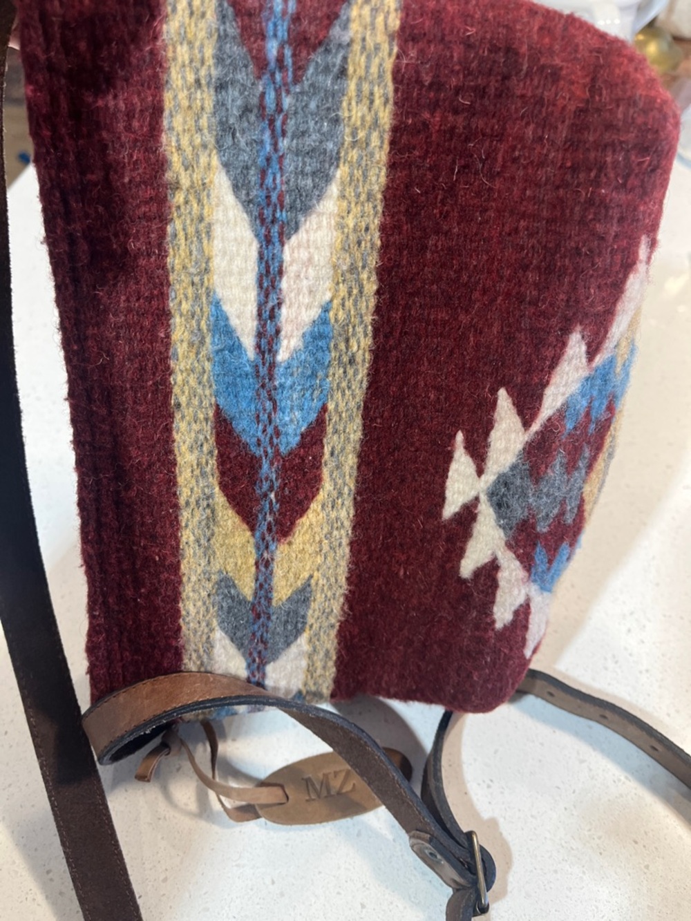 MZ Made Handwoven Zapotec Wool Crossbody Bag - Aztec Pattern - Picture 9 of 16